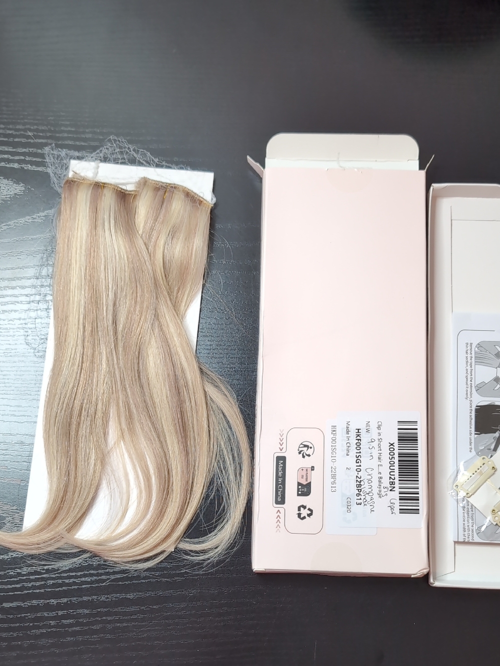 9.5 In Clip In Human Hair Extensions 31 G Champagne Blonde Balayage Six Pieces
